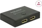 DeLOCK DisplayPort 2 - 1 Umschalter bidirektional 4K 60 Hz, DisplayPort Switch (Black)
