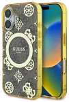 Guess IML Peony On 4G Background MagSafe Aizsargapvalks Priek&scaron; Apple iPhone 16