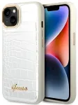 Guess GUHCP14MHGCRHS Croco Collection Aizsargapvalks priek&scaron; iPhone 14 Plus / 15 Plus 6.7" / sudraba