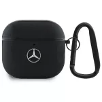 Mercedes MEA4CSLBK AirPods 4 cover czarny|black Leather Metal Logo