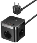 Baseus PowerCombo kelioninis įkroviklis | 30W | USB-A, USB-C | juodas