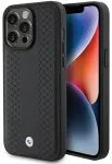 Telefono dėklas BMW BMHCP15X22RFGK iPhone 15 Pro Max 6.7" juodas, oda, rombo formos ra&scaron;tas