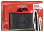 Set L'Oreal Paris: L'Oreal Paris, Kajal Eye Pencil, Black, 1.5 g + Mega Volume Collagene 24h, Waterproof, Mascara, Mega Black, 9 ml + Textile Makeup Bag, Black