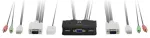 LevelOne KVM pārslēdzējs 2-portu USB VGA kabelis ar audio atbalstu sw