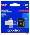 Goodram MicroSD class 10 UHS I 32GB Atmiņas karte + Kar&scaron;u lasītājs