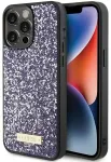 Guess GUHCP15XPFGSBSP dėklas iPhone 15 Pro Max 6.7" violetinis / purple hardcase Rhinestone Metal Logo