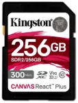 Kingston Technology 256GB Canvas React Plus SDXC UHS-II 300R/260W U3 V90 for Full HD/4K/8K