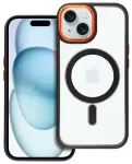Color Edge Mag telefono dėklas su MagSafe palaikymu iPhone 15 juodas auksinis