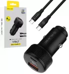 Blavec BS-04B-C Volt automobilinis įkroviklis | 48W | PD, QC | USB-A, USB-C | su USB-C į USB-C laidu komplekte | su LCD ekranu | juodas