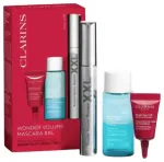 Rinkinys Clarins: Akių makiažo valiklis, 30 ml + Wonder Volume, Apimties suteikiantis blakstienų tu&scaron;as, Juodas, 8 ml + Total Eye, Stangrinamasis akių kremas, 3 ml