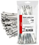 Stainless steel metal clamps 4.6x200mm 100 pcs. AMIO-04321