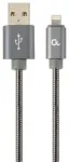 Gembird CC-USB2S-AMLM-2M-BG USB-A to Lightning kabelis Premium spiral metal 2m / metāliski pelēks