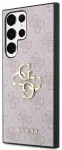 Guess PU 4G Metal Logo Case Aizsargapvalks priek&scaron; Samsung Galaxy S23 Ultra / rozā