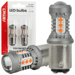 LED bulbs STANDARD BAY15D P21/5W 3030 15SMD Red 12/24V AMIO-05004