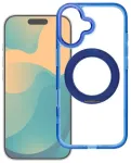 Case for iPhone 13 PRO Frame Circle Stand compatible with MagSafe navy blue