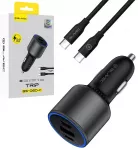 Blavec BS-06D Trip car charger | 95W | PD, QC | USB-A, USB-C | with USB-C to USB-C cable included | black