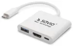 Savio Multimedia Adapteris Type-C to HDMI (4K @ 30Hz, 1080P @ 60Hz) + USB 3.0