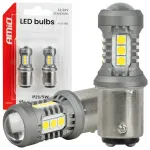 LED bulbs STANDARD BAY15D P21/5W 3030 15SMD White 12/24V AMIO-05003