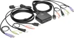 Eaton 2-Port USB/HD kabelių KVM jungiklis su garso ir vaizdo funkcija