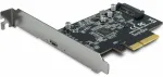 Inter-Tech PCIe adapterio plok&scaron;tė ARGUS KC-008, PCIeX4->USB3.2 mažmeninė pakuotė