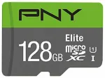 PNY microSD Elite 128GB UHS-I U1 100MB/s (ar adapteri) blisterī