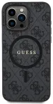 Guess PU Leather 4G Colored Ring MagSafe Case Aizsargapvalks priek&scaron; iPhone 15 Pro / melns