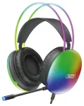 XO wired headphones GE11 jack 3,5mm - USB-A black RGB microphone