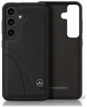 Etui Mercedes Leather Curved Stitches do  Samsung Galaxy S25 czarny
