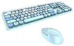 MOFII Sweet Belaidė Klaviatūra ir Optinė Pelė 2.4G USB Mėlyna - Kelių Spalvų Mygtukai