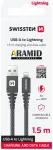Swissten ARAMID REINFORCED Kabelis USB / Lightning 1.5m / 60w