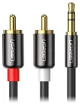 UGREEN AV116 3.5mm jack uz 2x RCA (Cinch) audio kabelis 2m / melns