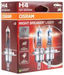 Halogen Bulb Osram H4 12V 60/55W P43t NIGHT BREAKER LASER +150%/2 pcs