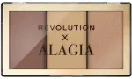 Makeup Revolution Alagia Face Like Alagia Highlight & Bronze Palette - Kontūravimo paletė 7,5 g
