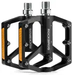 Rockbros K371 Reflective Aluminum Bicycle Pedals with Sealed Bearings - Black