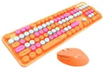 MOFII Sweet Belaidė Klaviatūra ir Optinė Pelė 2.4G USB Oranžinė - Kelių Spalvų Mygtukai