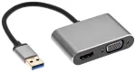 RoGer DrongDisplay Adapteris USB to VGA/HDMI + Audio / iOS/Android/Windows/macOS