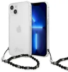 Guess GUHCP13MKPSBK Aizsargapvalks priek&scaron; iPhone 13 / 14 / 15 6,1" / Transparent Black Pearl