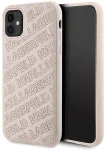 Karl Lagerfeld KLHCN61PQKPMP Aizsargapvalks priek&scaron; iPhone 11 / Xr 6.1" / rozā Quilted K Pattern