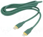 Gembird CC-USB2S-CM8PM-1.5M-G Premium silikona uzlādes un datu kabelis USB Type-C &mdash; 8-pin Male 1.5m / zaļ&scaron;