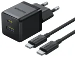 Baseus Palm kelioninis įkroviklis | 30W | PD, QC | USB-A, USB-C | su USB-C laidu komplekte | juodas