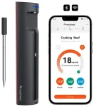 Virtuvinis termometras &bdquo;Meatmeet Pro smart&ldquo; su &bdquo;Bluetooth&ldquo; programėle griliui, orkaitei ir rūkyklai &ndash; juodas