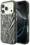 Case Guess IML Zebra Glitter Triangle    Logo MagSafe for iPhone 18 Pro Max / 17 Pro Max silver