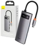 Baseus Metal Gleam Series Hub 5in1 / USB-C līdz 3x USB 3.0 / HDMI / USB-C PD
