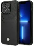BMW BMHCP14L22RSEPK dėklas iPhone 14 Pro 6,1" juodas|black odinis su kortelių dėklu