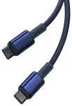 Baseus Tungsten Gold USB-C to USB-C kabelis 100W 1m / zils