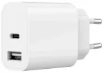 Gembird TA-UC-2AC12-01 Universālais USB lādētājs USB-A + USB-C 2.4A / balts
