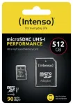 Atminties kortelė Intenso Intenso microSD 512GB UHS-I Perf CL10| Performance klasė 10