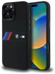 BMW BMHMP16X23SAXK Silicone Middle Stripe MagSafe Aizsargapvalks priek&scaron; iPhone 16 Pro Max 6.9" / melns