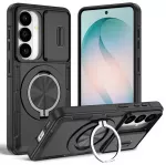telefono dėklas su stovu ir MagSafe palaikymu Samsung Galaxy S26 (S942) juodas (su kameros apsauga)