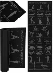 Riff PVC fitneso / jogos kilimėlis su pratimų planu 173x61cm Black